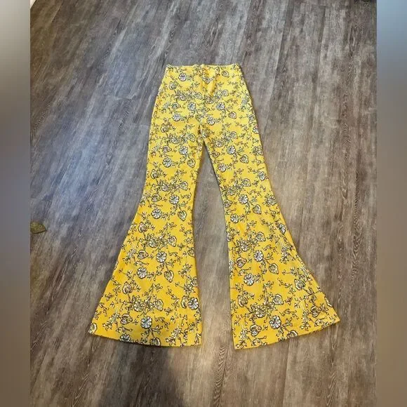 Free People Kitty Flare Pants in a yellow - Picture 2 of 6